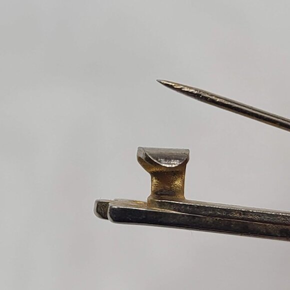 Vintage Canada Fredericton Maple Leaf Souvenir Pin Gold Tone Enamel Dangle - Picture 5 of 6